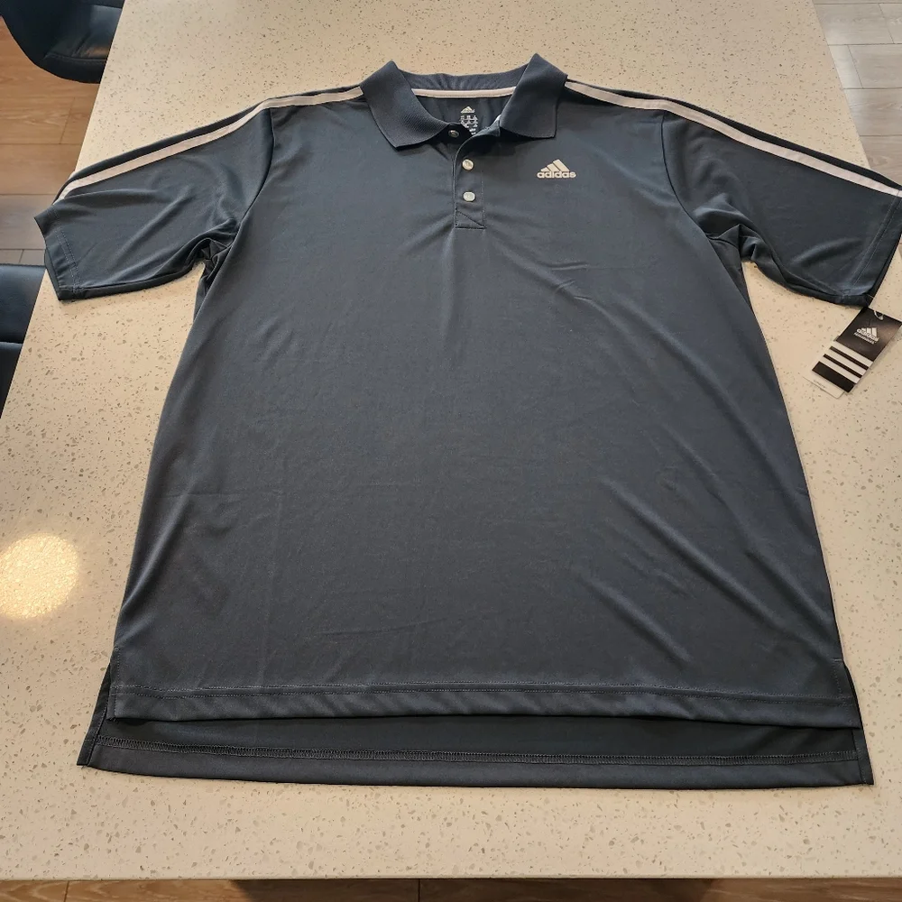 2XL Adidas Climalite Grey Polo NWT - Picture 1 of 6